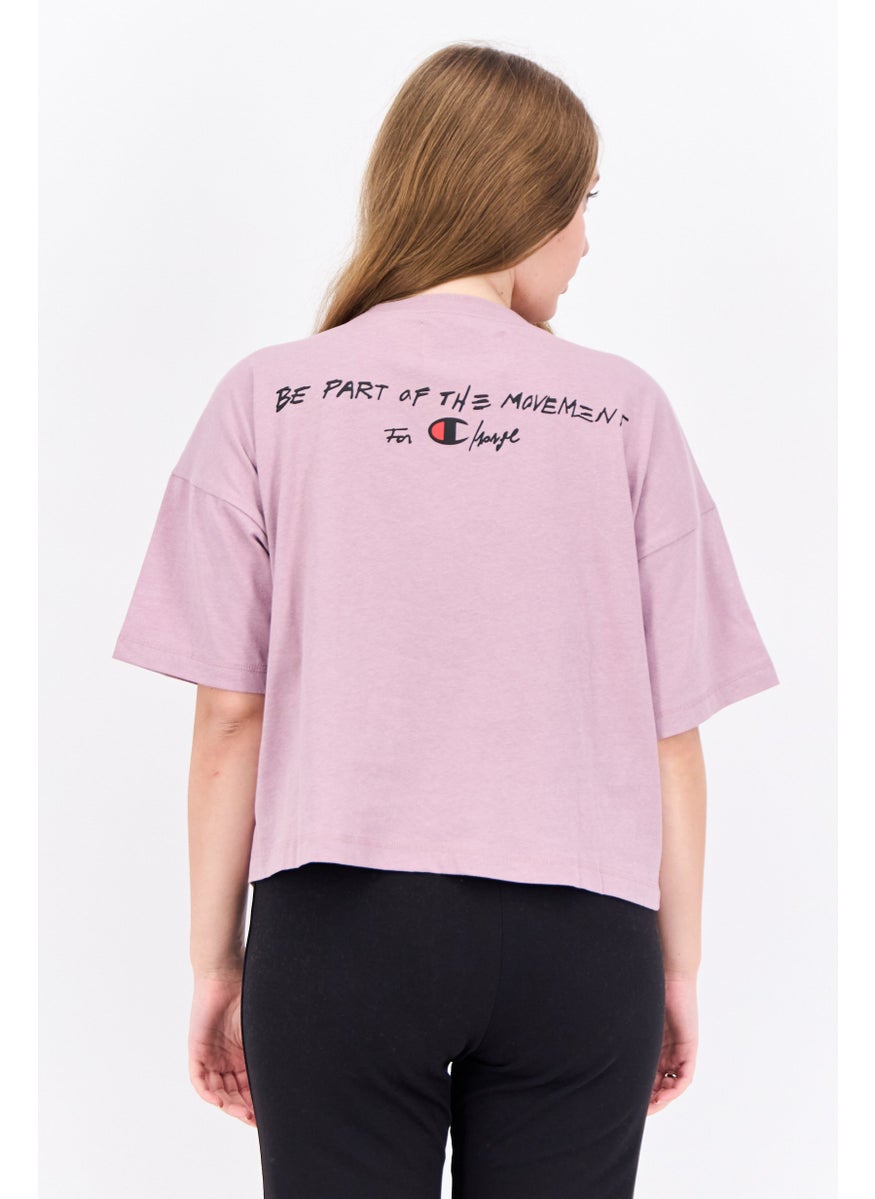 Champion Women Custom Fit Short Sleeve Outdoor T-Shirt, Mauve  - Image 3