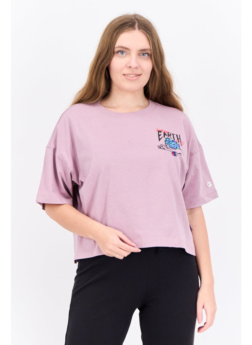 Champion Women Custom Fit Short Sleeve Outdoor T-Shirt, Mauve  - Image 1