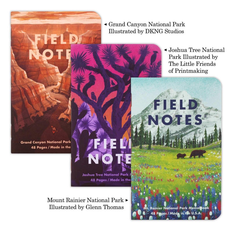 Field Notes: National Parks Series (Series B - Grand Canyon, Joshua Tree, Mount Rainier) - Graph Paper Memo Book 3-Pack - 3.5 x 5.5 Inch - Image 5