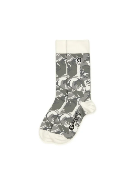 AAPE Moonface logo camo socks