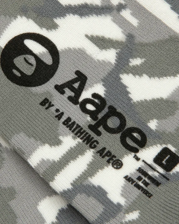AAPE Moonface logo camo socks