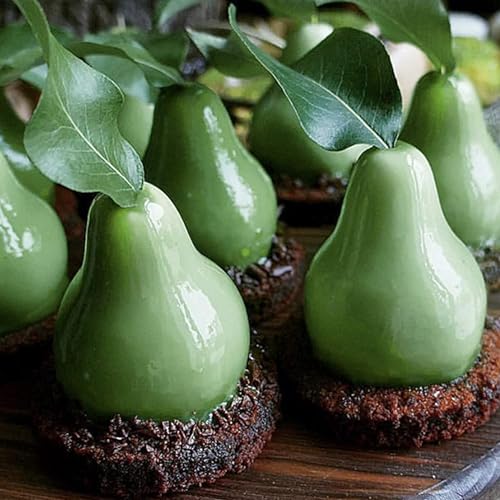 OCPO KITCHEN 3D Pear Silicone Mold for Baking Mousse Cake French Dessert Pastry Chocolate Pudding Cupcake, Non-Stick and Easy Release, Pear Shaped (8-Cavity) - Image 4