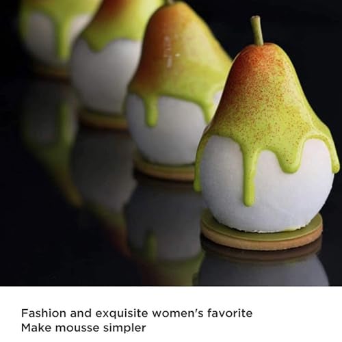 OCPO KITCHEN 3D Pear Silicone Mold for Baking Mousse Cake French Dessert Pastry Chocolate Pudding Cupcake, Non-Stick and Easy Release, Pear Shaped (8-Cavity) - Image 3