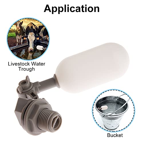Hicello 1/2" Float Ball Valve Automatic Fill Feed Humidifier Tank Pond Shut Off with Adjustable Arm for Ponds, Livestock Water Trough - Image 5