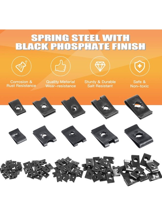 Rustark 170 Pcs U-Clip and Screw Assortment Kit 9 Sizes Auto Car Clips Fasteners with Screws Set in Store Case for Bumper Dash Door Panel Interior - Image 4