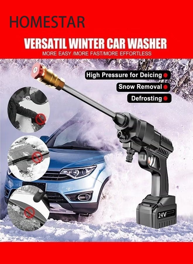HOMESTAR Cordless High Pressure Electric Washer, Multi-Colour - 9 meter with 24V Lithium Battery, Technology Portable Car 30Bar Washer 200W Start - Image 3