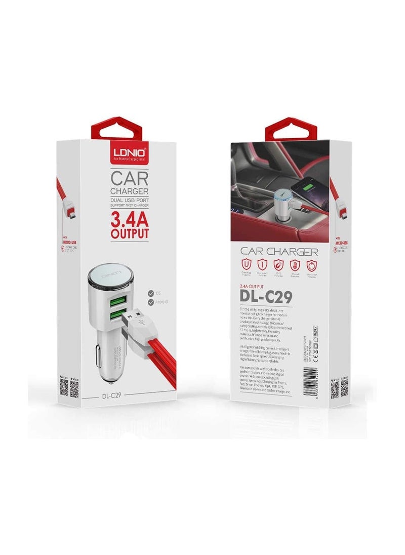 LDNIO LDNIO DL-C29 Fast Charging Adapter Expert Dual USB Port 3.4A Output Lightning 5 Volt - White  - Image 5