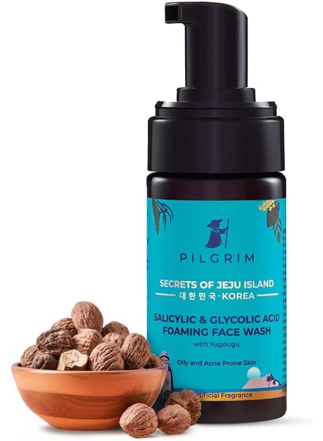 PILGRIM Pilgrim 1.5% Salicylic(BHA) & 2% Glycolic Acid(AHA) Foaming Face Wash for Oily & Acne-Prone Skin | Men & Women | Korean Skin Care Products | 120ml - Image 1