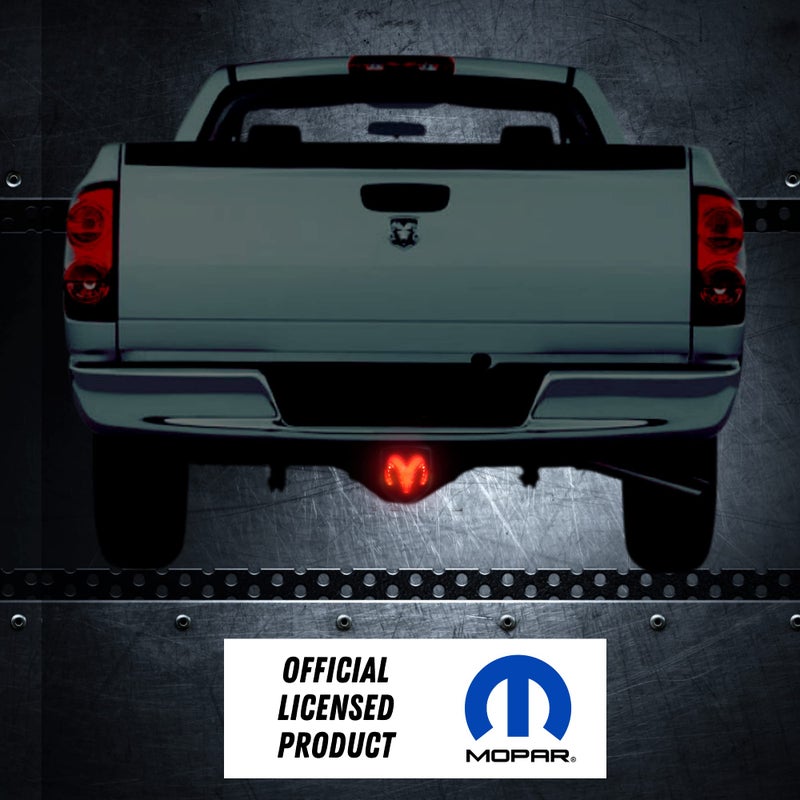Autogem RAM Truck Lighted Hitch Cover â€“ Officially Licensed Black LED Logo Emblem, Fits 1-1/4" & 2" Receivers, Durable Plastic, Plug & Play - Image 4