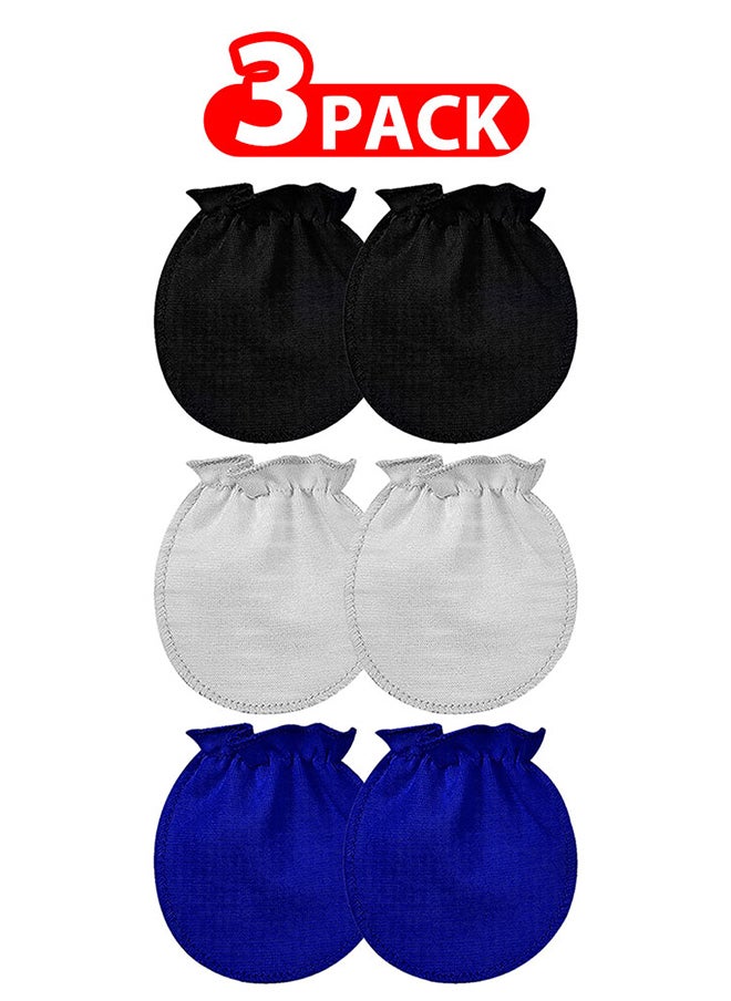MARGOUN 3 Packs Newborn Baby Mittens Anti Scratch Baby Mittens No Scratch Mittens Baby Gloves for 0-6 Months Boys Girls Multicolour  - Image 1