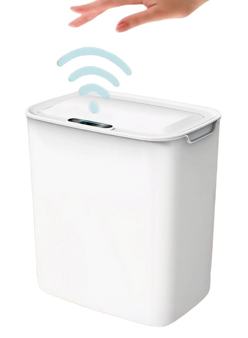 Aijmil 3.7 Gallon/14 Liter Automatic Bathroom Trash Can, Rechargeable Touchless Motion Sensor Trash Can with Lid, Smart Plastic Slim Wastebasket for Bathroom, Office, RV, Bedroom, Living Room - Image 1