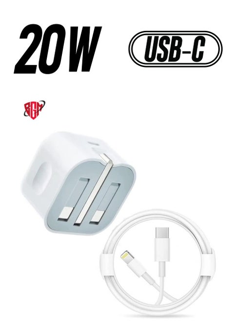 PD20W USB-C Power Adapter With Cable for iPhone 13 iPhone 13 Pro max /13mini (iPhone 20W USB-C Power Adapter)