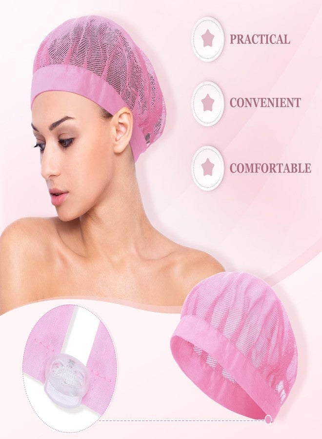 Chuarry 4 Pcs Mesh Sleep Bonnet for Sleeping Night Curly Hair Nets Sleep Caps for Women(Red, Pink, Light Blue, Black) - Image 2