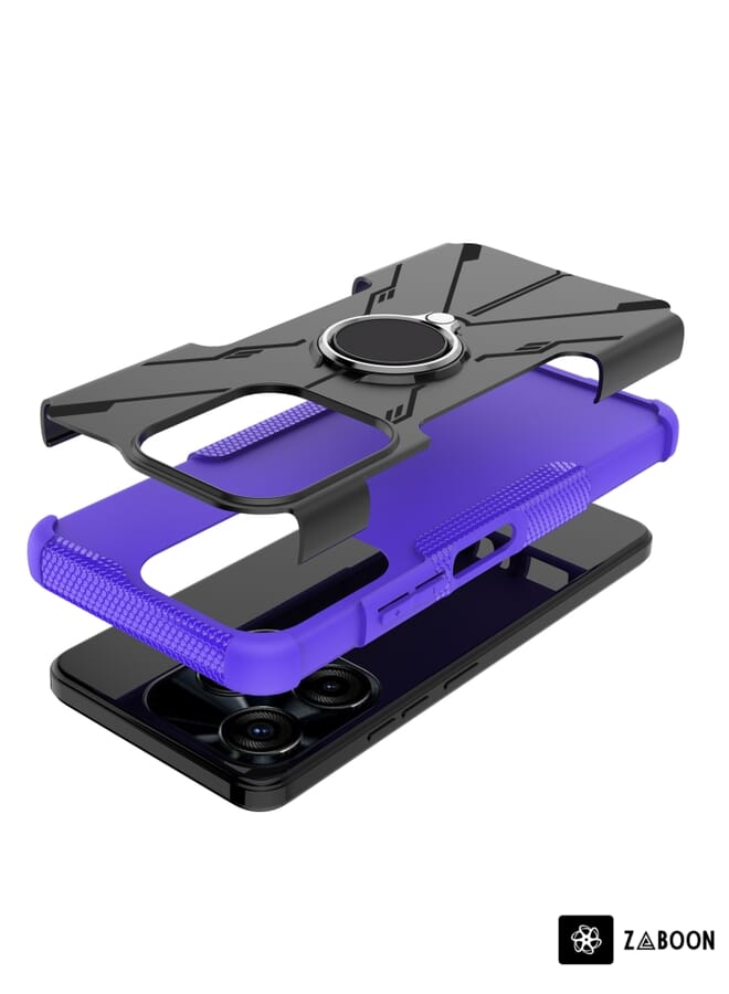 Protective Case Cover For Tecno Spark 10C Armor Bear Shockproof PC + TPU  with Ring  - Image 5