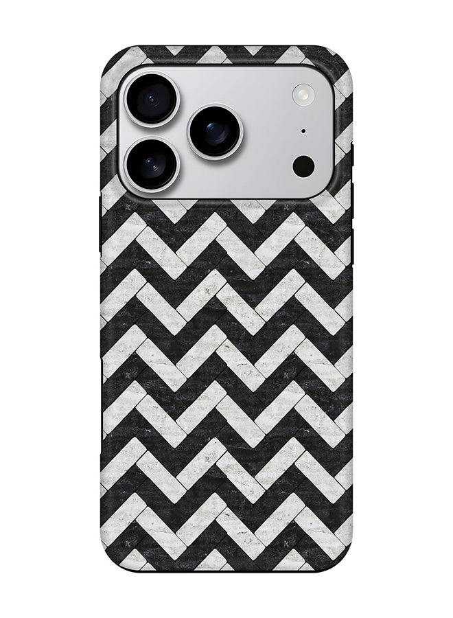 Stylizedd Tough Pro Magnetic Case for iPhone 17 Pro, Dual Layer hybrid PC + TPU Mobile Cover Matte - Chevron Tiles