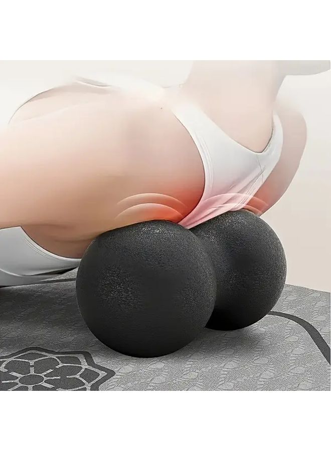Black Dual Long Rod Fitness Massage Ball Deep Tissue Muscle Massager For Back Spine Shoulders - Image 1