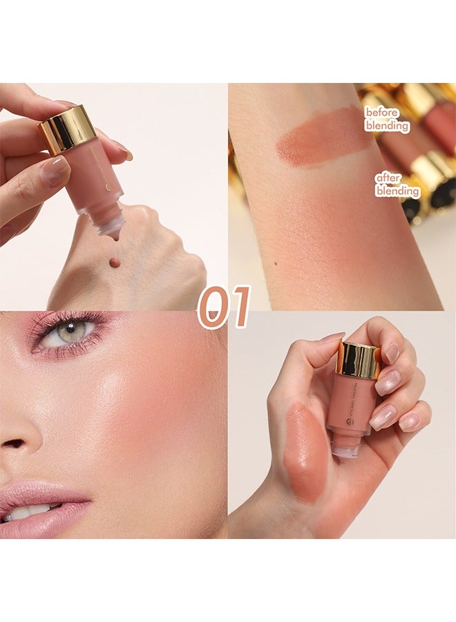 يونج فيجن أحمر الخدود السائل - كريم أحمر الخدود الناعم غير اللامع كريم أحمر الخدود السائل أحمر الخدود مكياج خفيف الوزن ، أحمر أحمر فاتح ناعم ، أحمر خدود سائل مقاوم للماء # 01 - Image 2