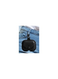 CATANES AirPods Pro 2 Case Leather Case Cover with Keychain Compatible with Apple AirPods Pro 2nd Generation 2022 Black  - Image 1