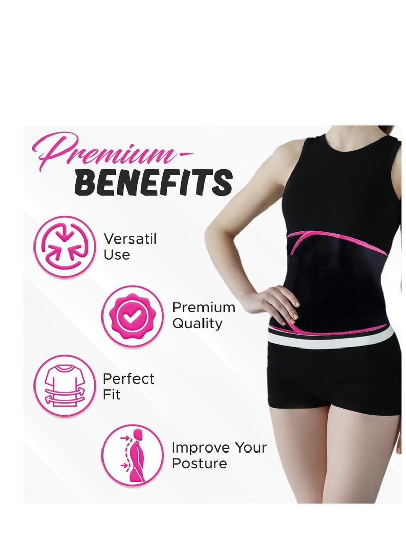 Vparty - Waist Trainer for Women Men Sweat Belt Waist Trimmer Belly Band Stomach Wraps Waist Trimmer Belt, Premium Waist Trainer - Image 1