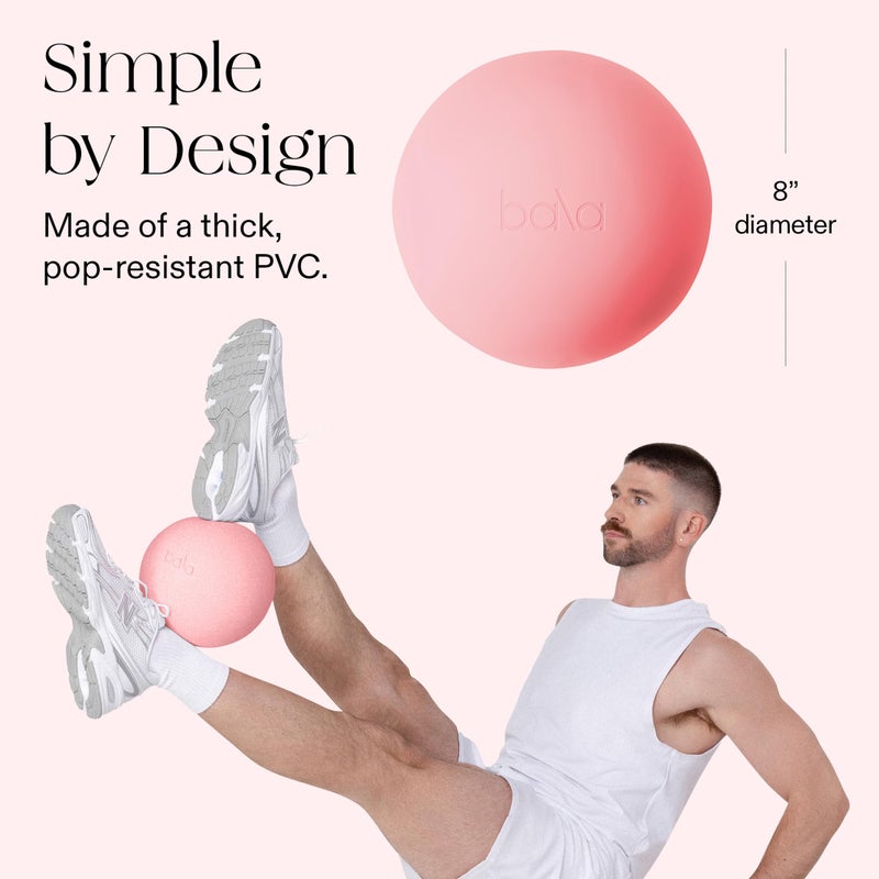 Bala Pilates Ball, Non-Weighted Exercise Ball - Small 8" Yoga Ball for Barre, Stretching, Strength & Core Training - Workout Accessory with Mini Pump for Home Gym & Fitness Routines - 100% PVC - Image 5