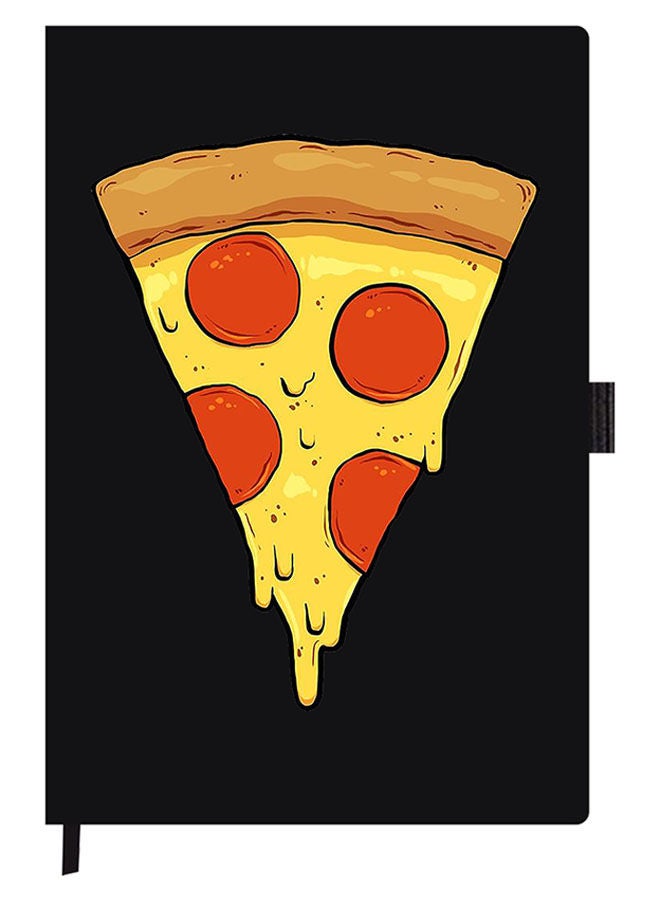Theodor Designer A5 Thick Black Hardcover Notebook Pizza - Image 1