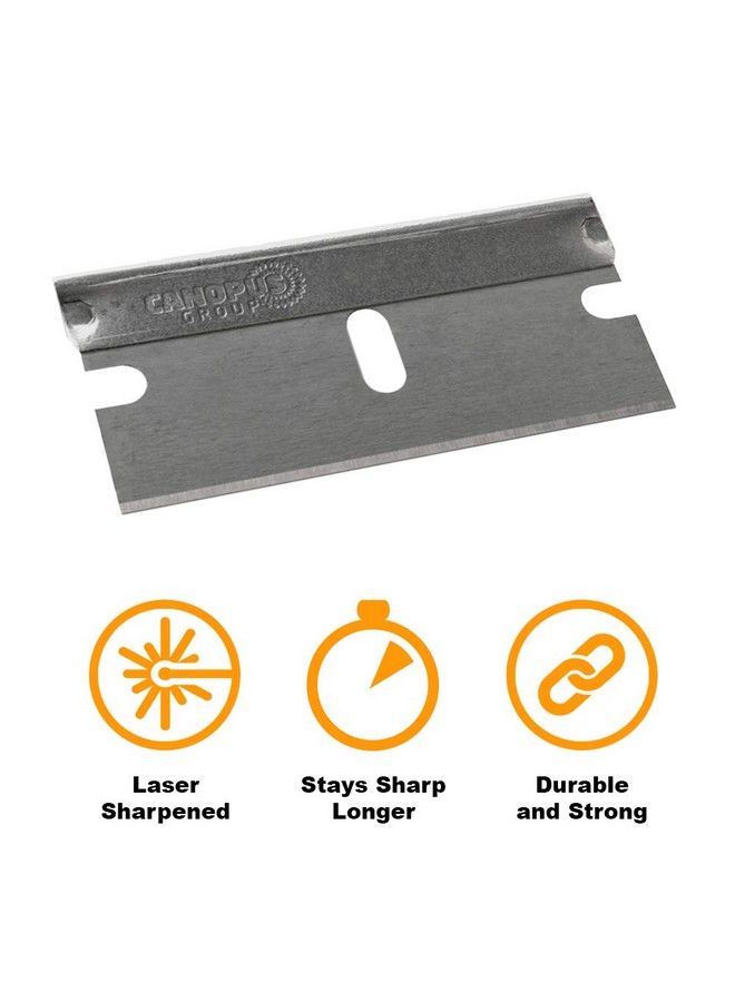 CANOPUS Single Edge Industrial Razor Blades Safety Straight Edge Razor 100% Made In Usa Box & Carton Cutter Replacement Blades Glass And Paint Scraper Razor Blades (10 Pieces) - Image 4