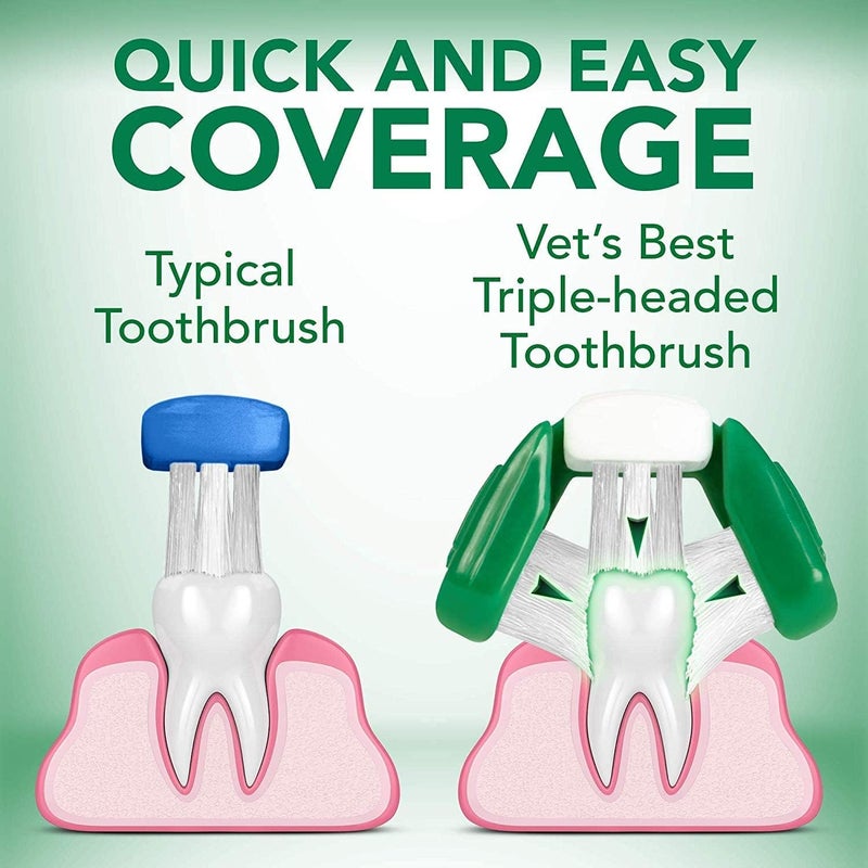 Vet's Best Triple Headed Toothbrush for Dogs - Image 3