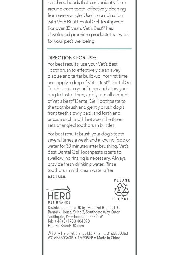 Vet's Best Triple Headed Toothbrush for Dogs - Image 2