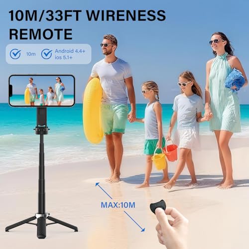 NKDFRI Opticnock 4-in-1 Magnetic Selfie Stick for iPhone/Android - 360° Rotatable, Extendable with Wireless Remote | Pocket Size | Includes Phone Ring (1PC) - Image 3