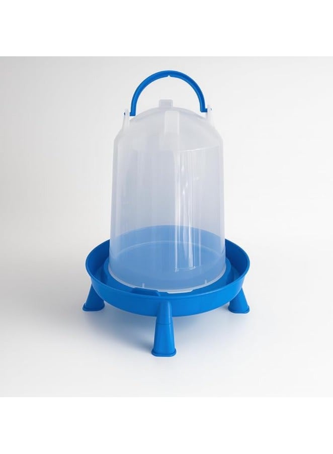 Master Gold 14L Plastic Bird Waterer with Raised Base and Durable Stand | Suitable for Chickens, Ducks, Pigeons and Household Birds | Feeding Bowl with Transparent Water Tank Easy to Fill and Clean (Blue, 14L) - Image 1