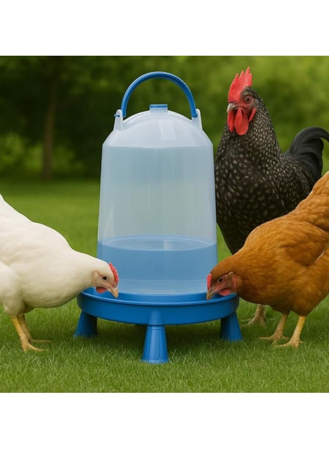 Master Gold 14L Plastic Bird Waterer with Raised Base and Durable Stand | Suitable for Chickens, Ducks, Pigeons and Household Birds | Feeding Bowl with Transparent Water Tank Easy to Fill and Clean (Blue, 14L) - Image 2