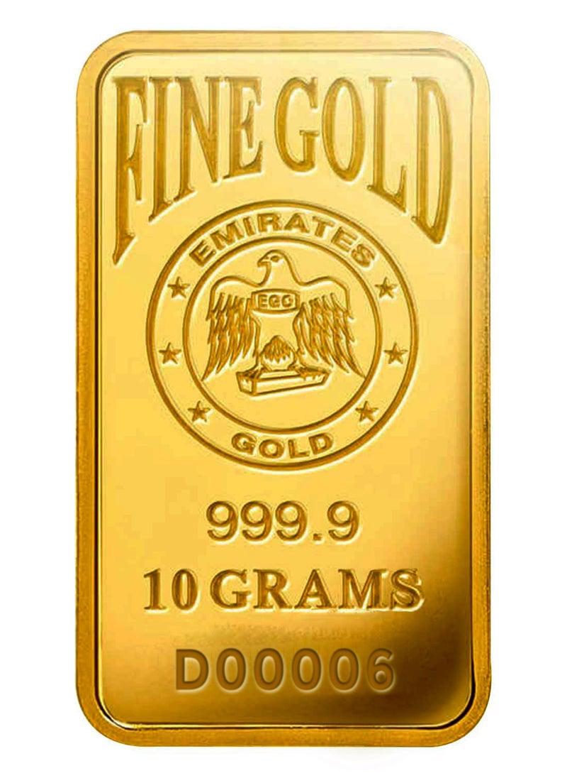 Emirates Gold Emirates Gold 10g Gold Bar Fine Gold 999.9 Purity - 10 Grams  - Image 1