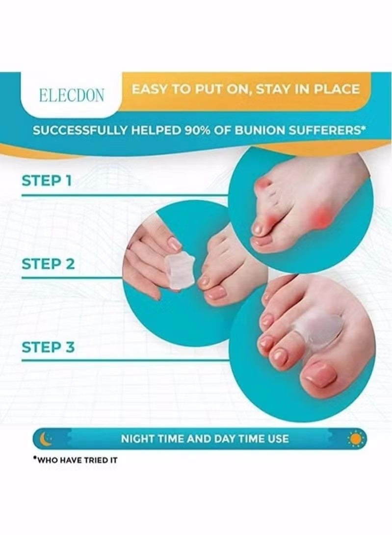 4 Pack Toe Spacer,Gel Applicator,Correction of Crooked Toes,Bunion Braces Bunion Relief Pads for Overlaps Hallux Valgus,Yog - Image 4