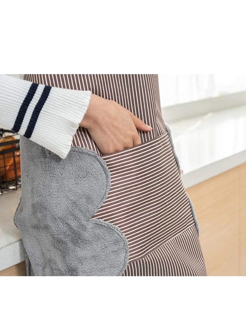 Waterproof Kitchen Apron, Water and Oil Resistant with Microfiber Side Towels for Wiping Hands, Canvas Apron with Front Pockets, Suitable for Cooking and Baking, Multi-Purpose Apron for Men and Women, Ideal for Restaurant and Cafe Use - Image 4