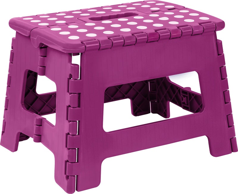 Utopia Home Utopia Home Folding Step Stool  Pack of 1 Foot Stool with 9 Inch Height  Holds Up to 300 lbs  Lightweight Plastic Foldable Step Stool for Kitchen Bathroom  Living Room Purple
