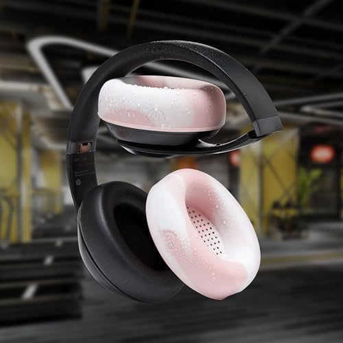 WC SweatZ Studio Pro - Patented Protective Silicone Earpad Covers for Beats Studio Pro Made by Wicked Cushions | Sweatproof & Easily Washable | Pink Marble - Image 4