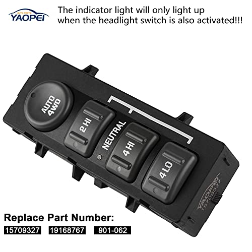 YAOPEI 4X4 Selector 4WD Four Wheel Drive Switch 901-062 15709327 for 1999-2002 Chevy GMC Sierra Silverado Yukon 1500 2500,Cadillac Escalade 2002 - Image 2
