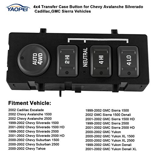 YAOPEI 4X4 Selector 4WD Four Wheel Drive Switch 901-062 15709327 for 1999-2002 Chevy GMC Sierra Silverado Yukon 1500 2500,Cadillac Escalade 2002 - Image 5