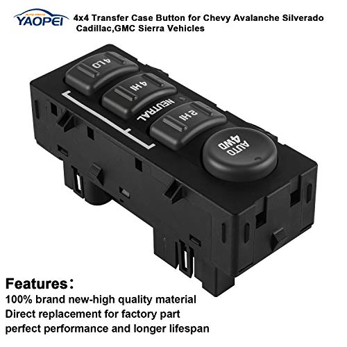 YAOPEI 4X4 Selector 4WD Four Wheel Drive Switch 901-062 15709327 for 1999-2002 Chevy GMC Sierra Silverado Yukon 1500 2500,Cadillac Escalade 2002 - Image 4