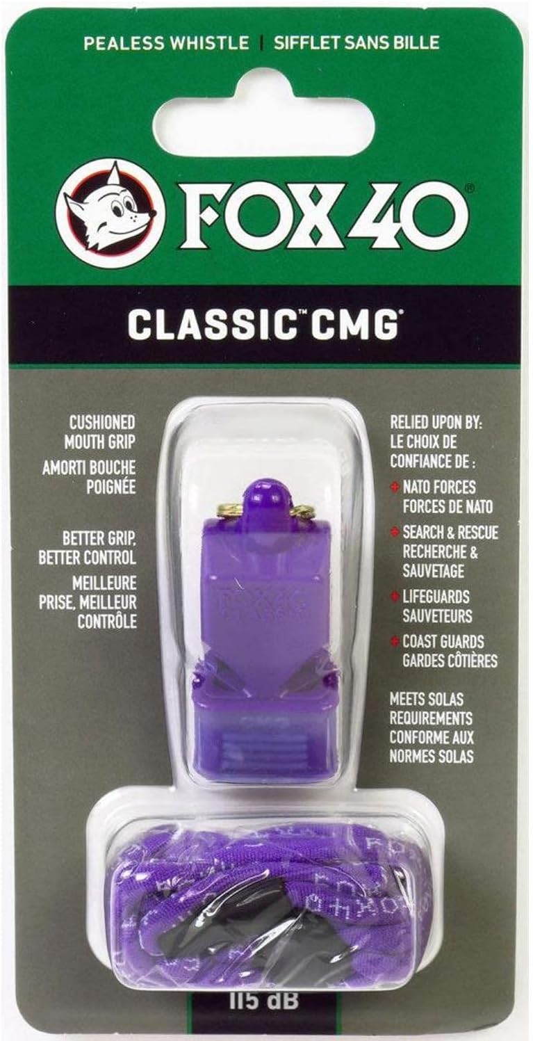 Fox 40 Classic CMG Whistle with Cushioned Mouth Grip - Purple - Image 2