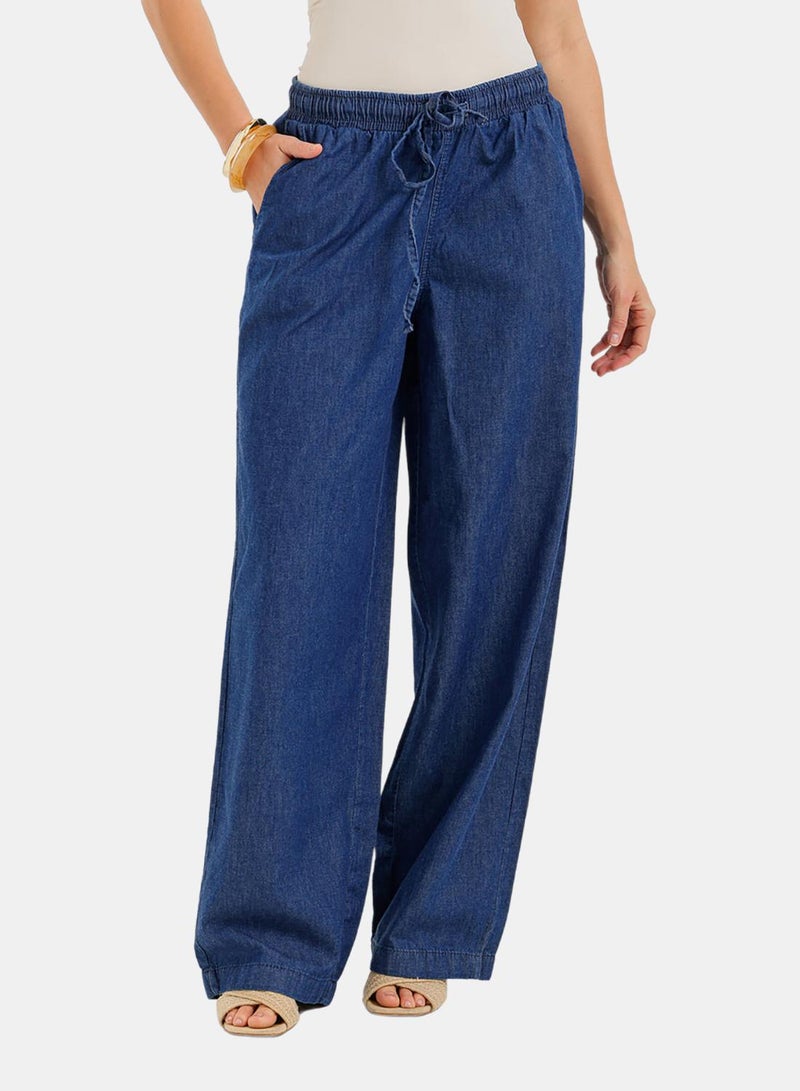 Carina Denim Wide-Leg Pants - Image 1