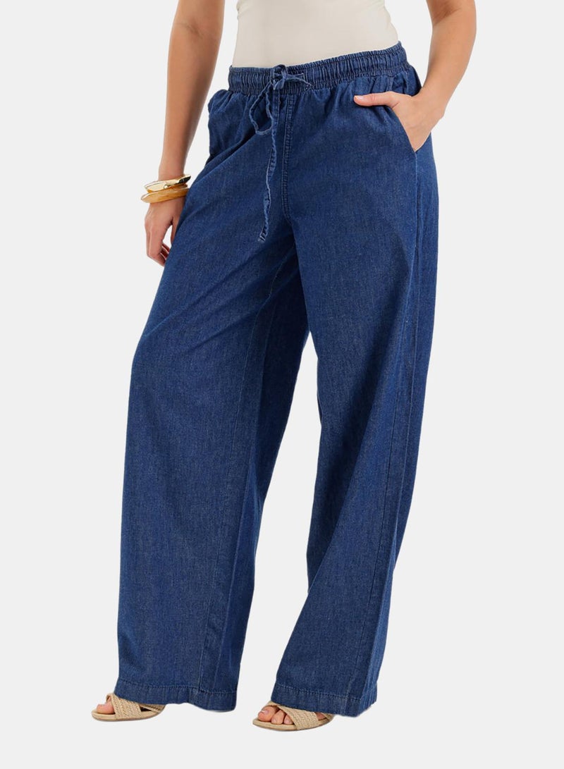 Carina Denim Wide-Leg Pants - Image 3