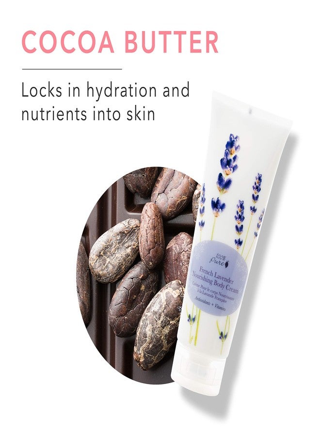 100 % Pure 100% PURE Nourishing Body Cream French Lavender Lotion Luxurious Botanical Dry Skin Hydration & Replenishment, Natural Anti-Aging Moisturizer & Skincare for All Skin Types Women & Men - Vegan - 8 oz - Image 3