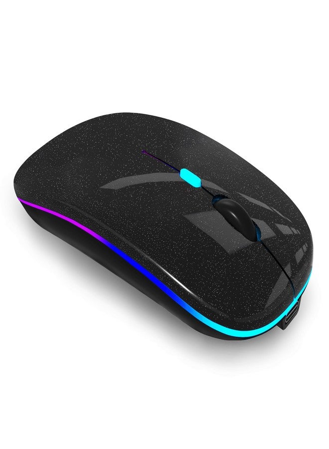 WREANU Wireless Bluetooth Mouse Rechargeable Silent Slim Laptop Mouse Portable (BT5.2/3.0 and USB 2.4G) Dual Mode Computer Mouse for Apple Laptop, iPad, Tablet, Desktop, Mac, Black - Image 1