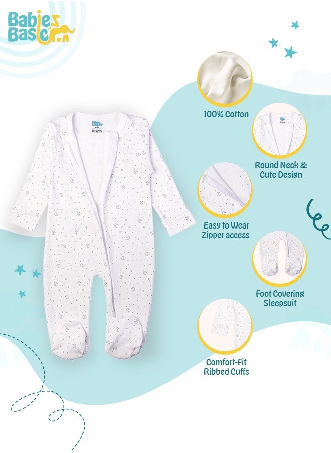 Babies Basic 100% Cotton Printed Long Sleeves Jumpsuit/Romper/Sleepsuit For Babies  - Image 5
