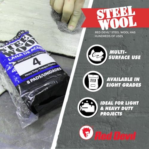 Red Devil 0324 Steel Wool, 1 Medium, (Pack of 8) - Image 2