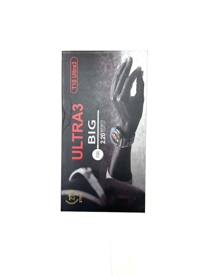 ماركة غير محددة - ساعة ذكية T10 ULTRA 3 بشاشة كبيرة لا نهائية شحن لاسلكي - Image 1