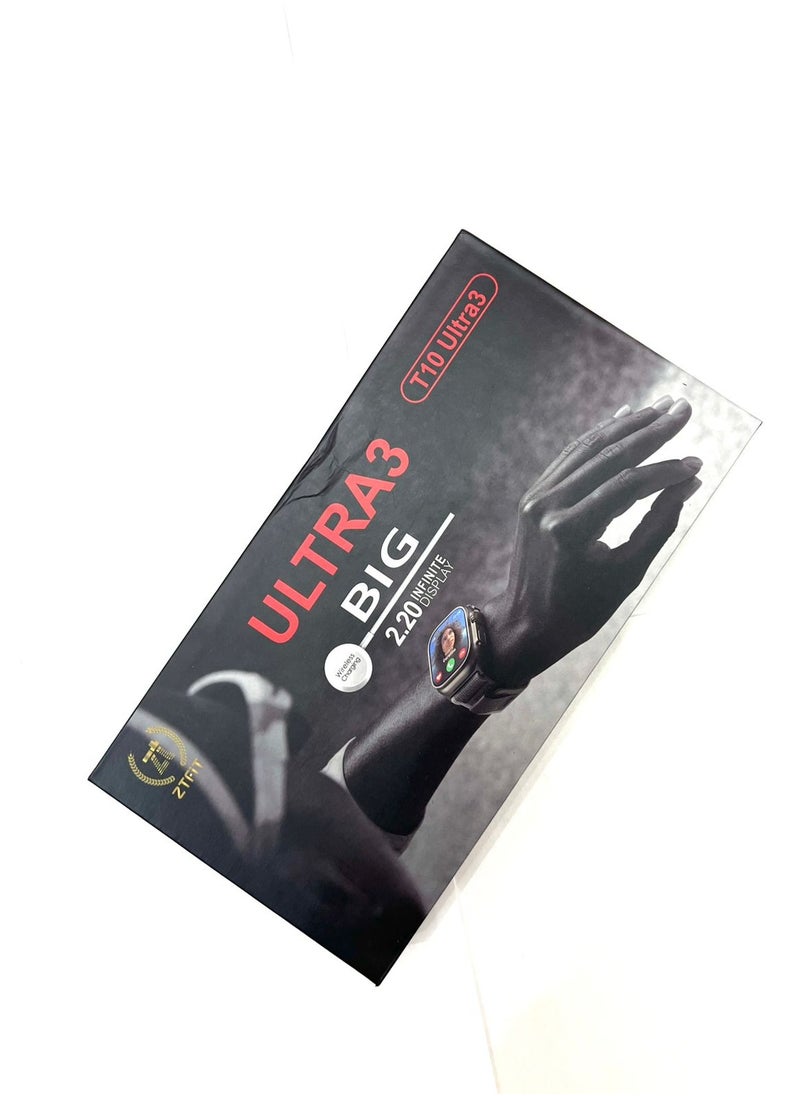 ماركة غير محددة - ساعة ذكية T10 ULTRA 3 بشاشة كبيرة لا نهائية شحن لاسلكي - Image 1