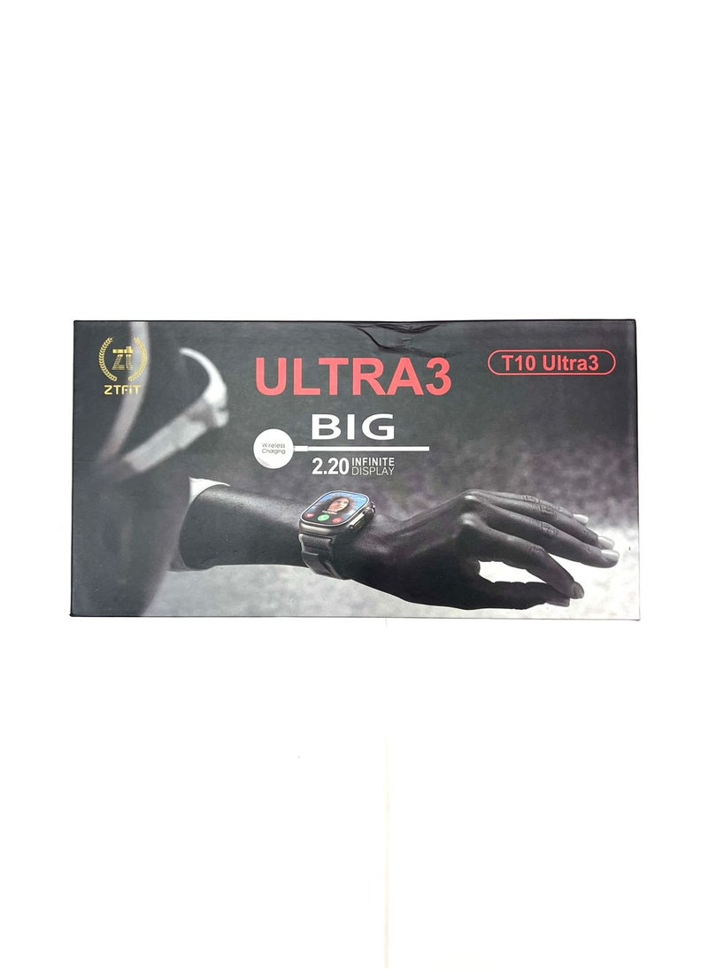 ماركة غير محددة - ساعة ذكية T10 ULTRA 3 بشاشة كبيرة لا نهائية شحن لاسلكي - Image 1