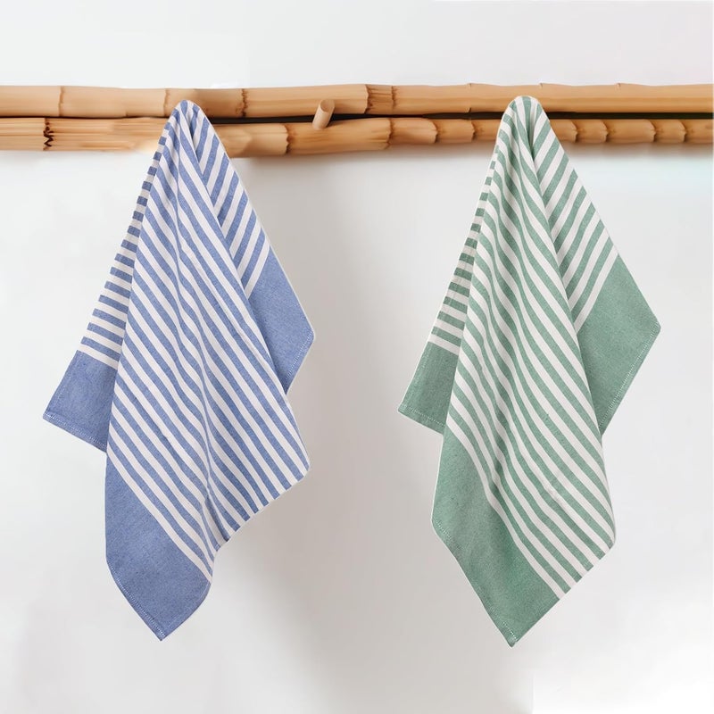 Mush Bamboo Turkish Hand Towels Set of 2 | 100% Bamboo Gym Towel for Men/Women | Ultra Soft, Absorbent & Quick Dry Towel for Gym, Travel, Sports and Yoga | 40 x 60 cms | 250 GSM, Navy & Dark Green - Image 1